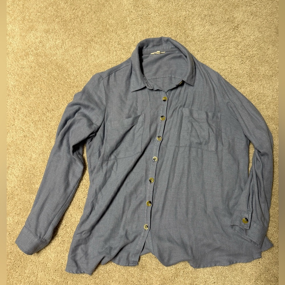 Avery Starr Light Blue Knit Top - Soft Heathered Look